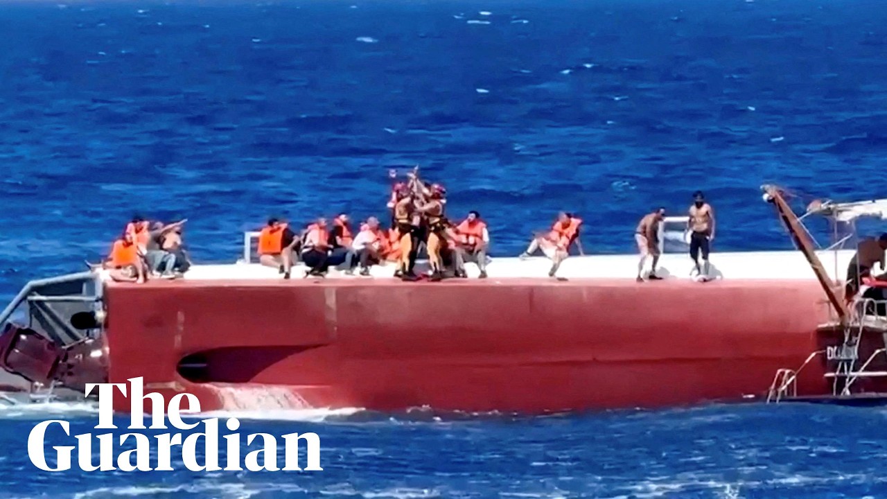 Helicopters and boats rescue passengers from capsized ferry in northern Cyprus
