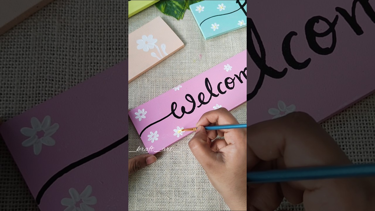 Cute wall hanging | visit channel for tutorial #diy #craftideas #homedecor #handmade #welcome #art
