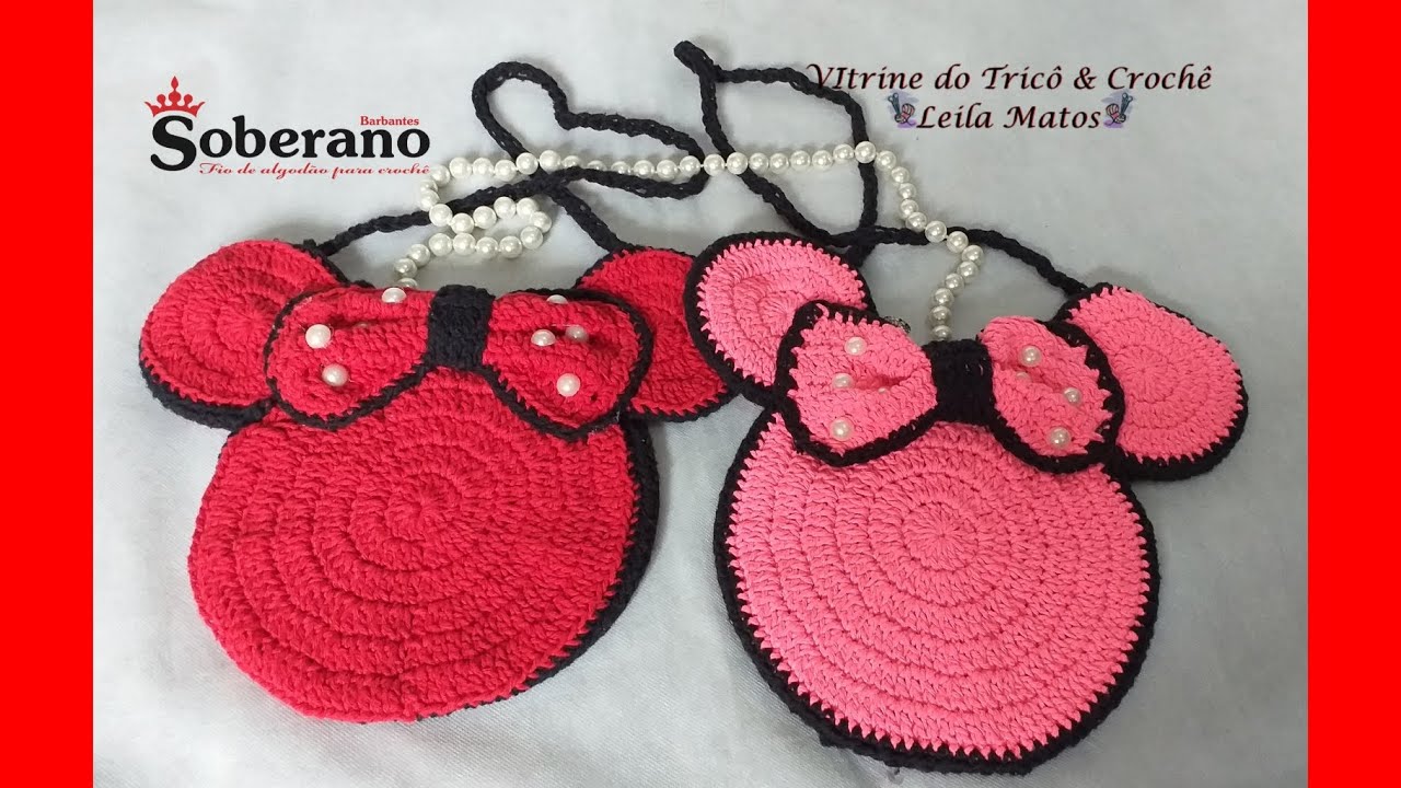 Bolsa de crochê tema Minnie!!