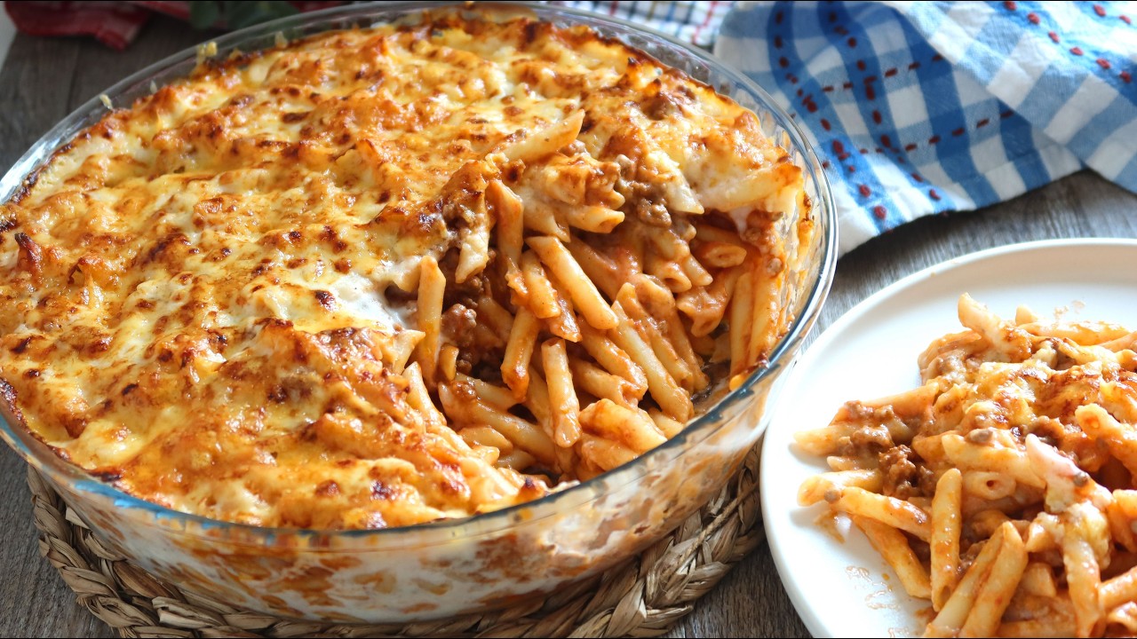 Macarrones gratinados con bechamel