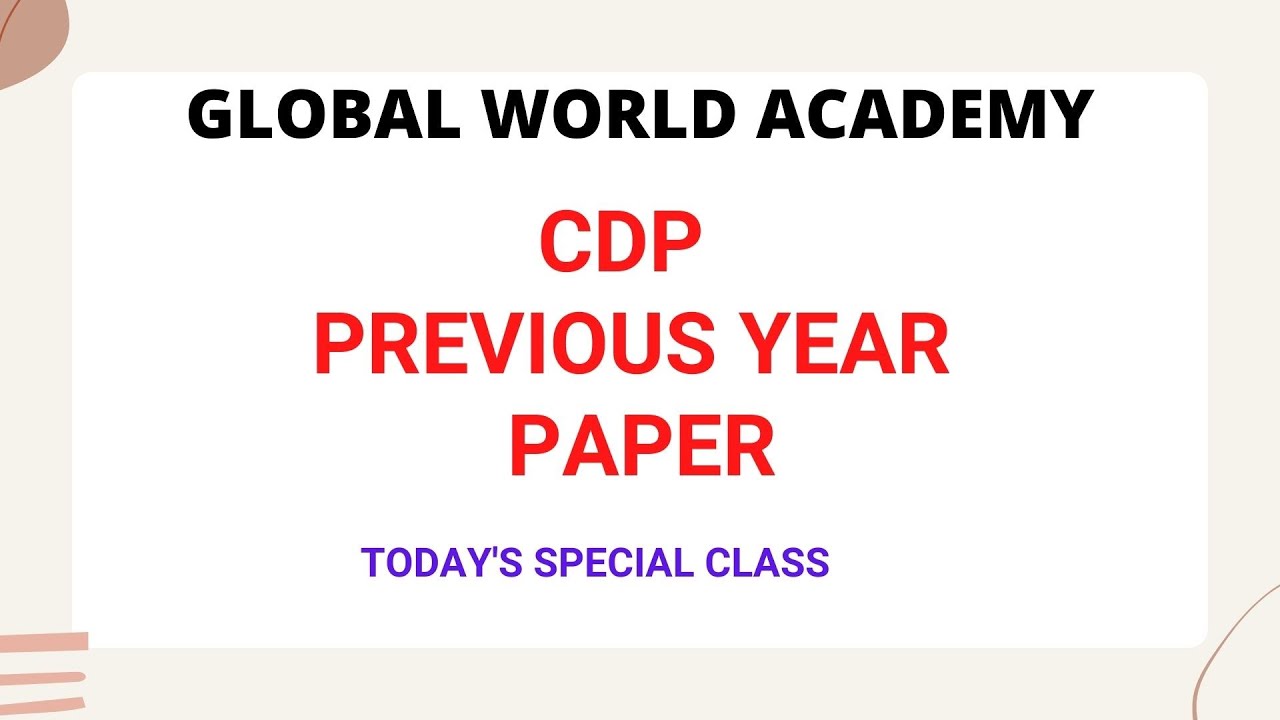 LIVE CDP CLASS -MOCK TEST-  PREVIOUS YEAR PAPER DISCUSSION #MPTET #CTET #UPTET