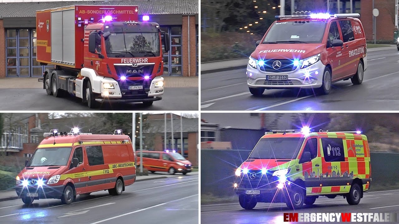 [Gefahrguteinsatz auf Deponie] - Einsatzfahrten Feuerwehr & Rettungsdienst in Eschweiler