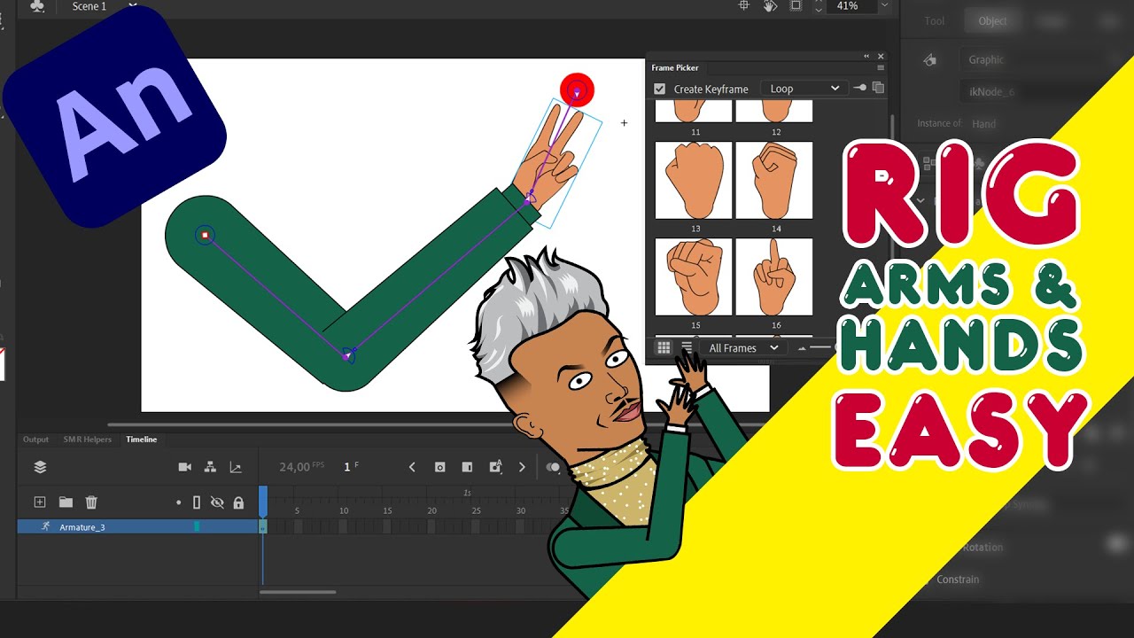 How To Rig an ARM and HAND in Adobe Animate