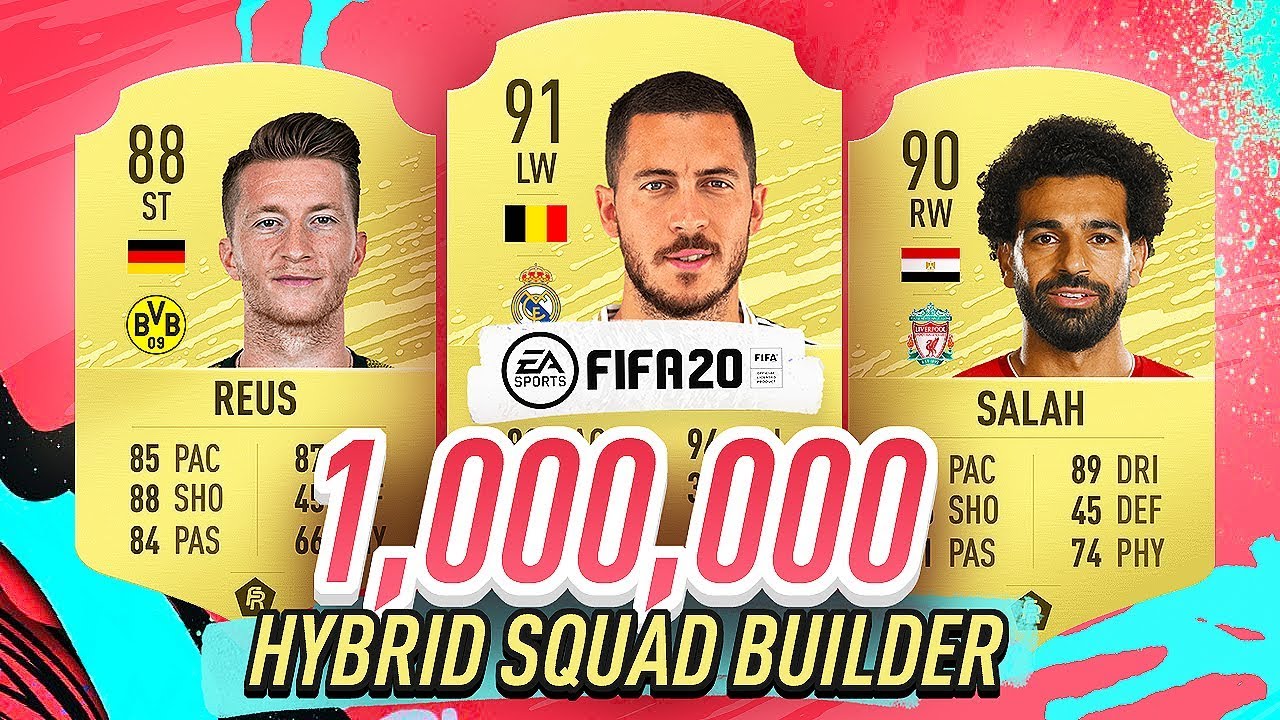 1 MILLION COIN+ HYBRID SQUAD BUILDER!! SALAH, REUS & HAZARD! - FIFA 20 ULTIMATE TEAM