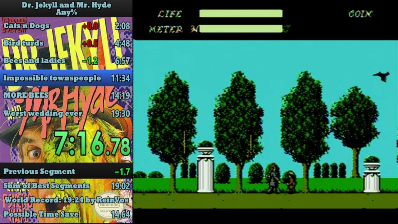 Dr  Jekyll and Mr Hyde NES Any% Speedrun in 19:18 (World Record)