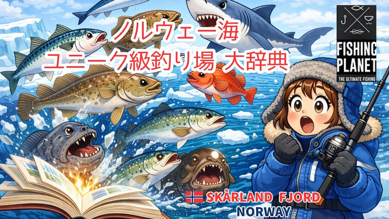 釣りゲーム【Fishing Planet】ノルウェー海/ユニーク釣り場大辞典/魚のスポット紹介するよ