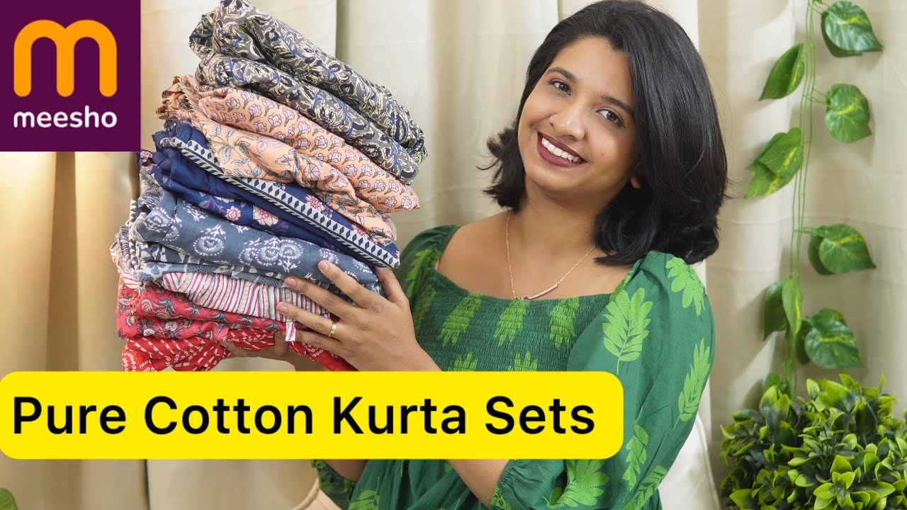 Pure Cotton Kurta Sets From Meesho🌼