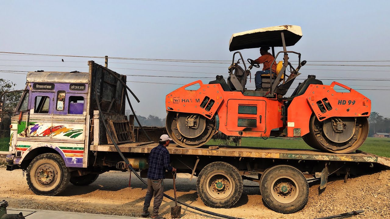 🚜 HD 99 रोड रोलर की जबरदस्त एंट्री! हैवी मशीन लोडिंग का खतरनाक सीन 😱JCB 3dx | JCB 245 Lc Excavator 
