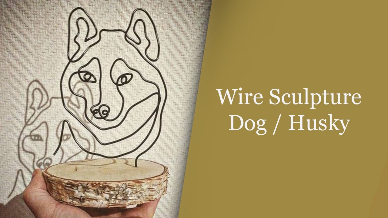 Wire Sculpture Dog / Husky