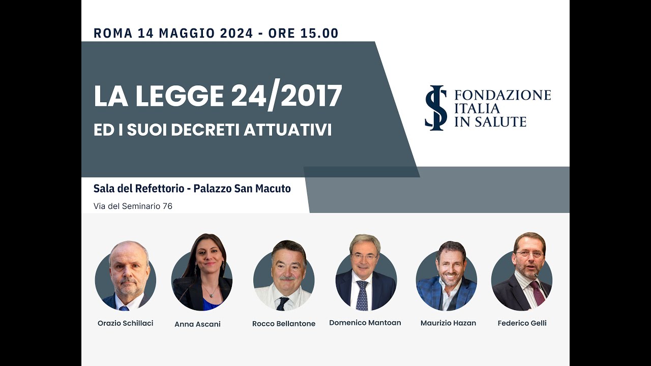 La Legge 24/2017 ed i suoi decreti attuativi