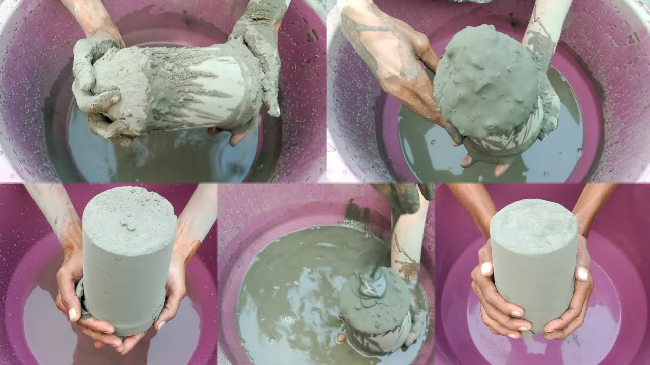ASMR- New Tub Dust Storm Fresh Pure cement crumble dry,water,dipping and pouring🌪️/Oddlysatisfying