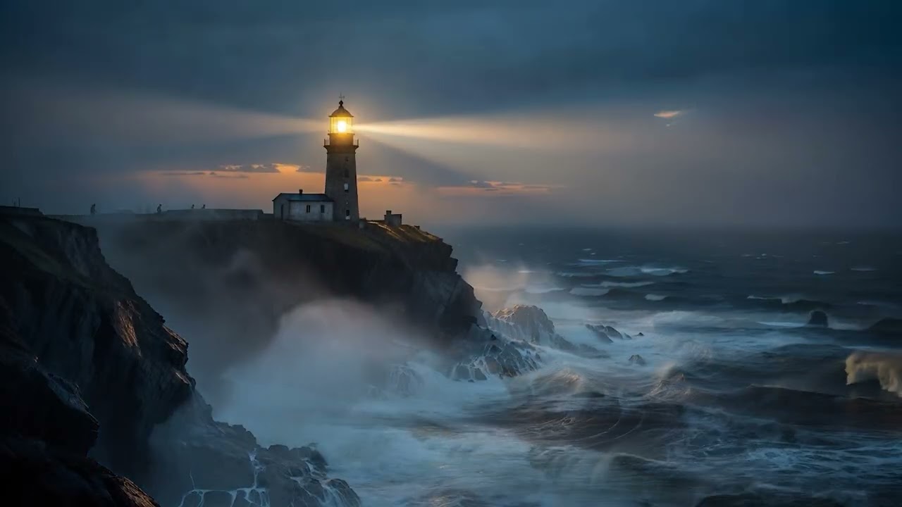 Lighthouse of Hope | Endless Coastal Waves Sounds | Serene Night Sounds