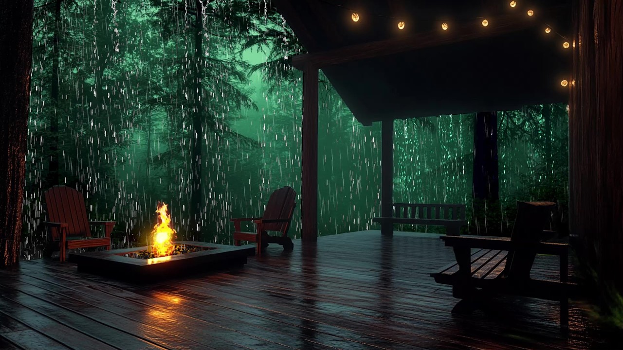 Rain Sounds Outside the House 🌧️ | Fall Asleep Fast & Let Go of Stress 😴 | Cozy Porch Ambience