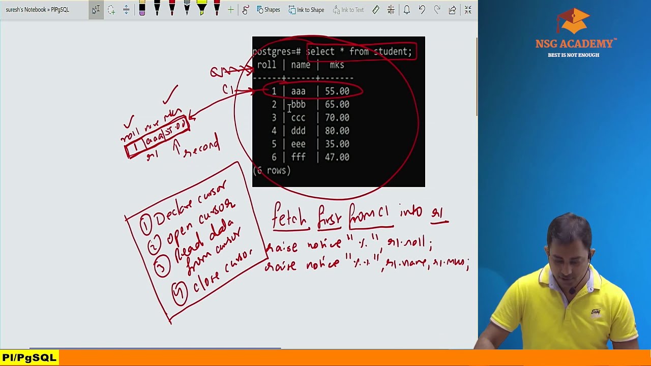 Cursor in plpgsql | postgresql | Suresh Agrawal