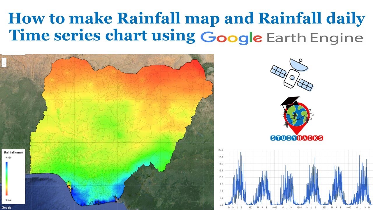 How to make Rainfall map and Rainfall daily Time series chart using Google Earth Engine
