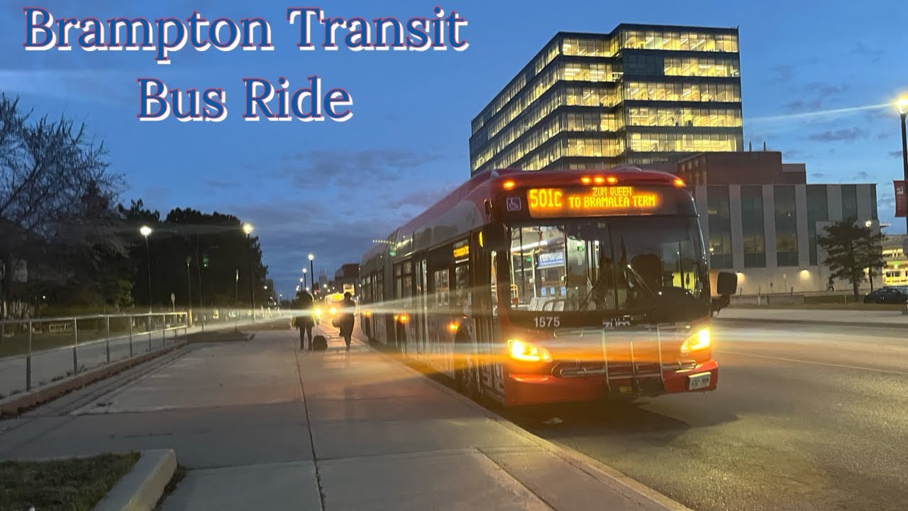 Brampton Transit 501C Queen Bus Ride - Full Route Eastbound 3/8/2024
