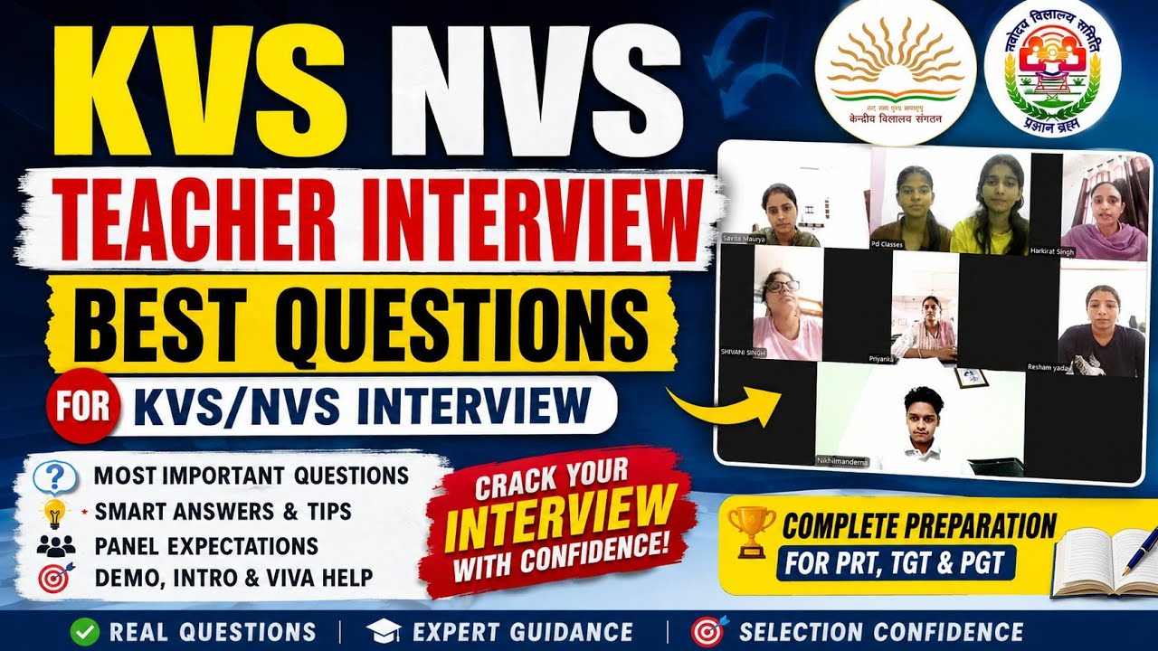 KVS NVS PRT, TGT & PGT Interview | Best Questions Every Candidate Must Prepare