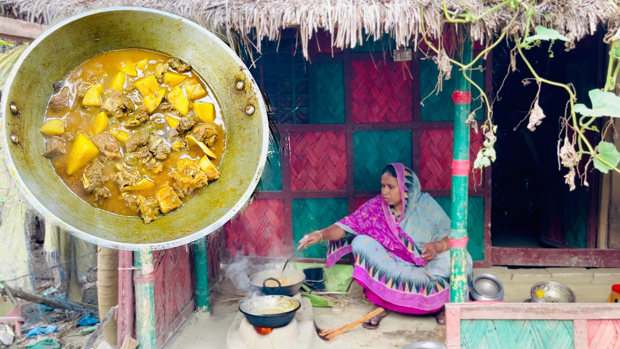 শাশুড়ির হাতের গরুর মাংস রান্না খেতে চাইলো কে / simple village life 24 / beef curry  / cooking / 