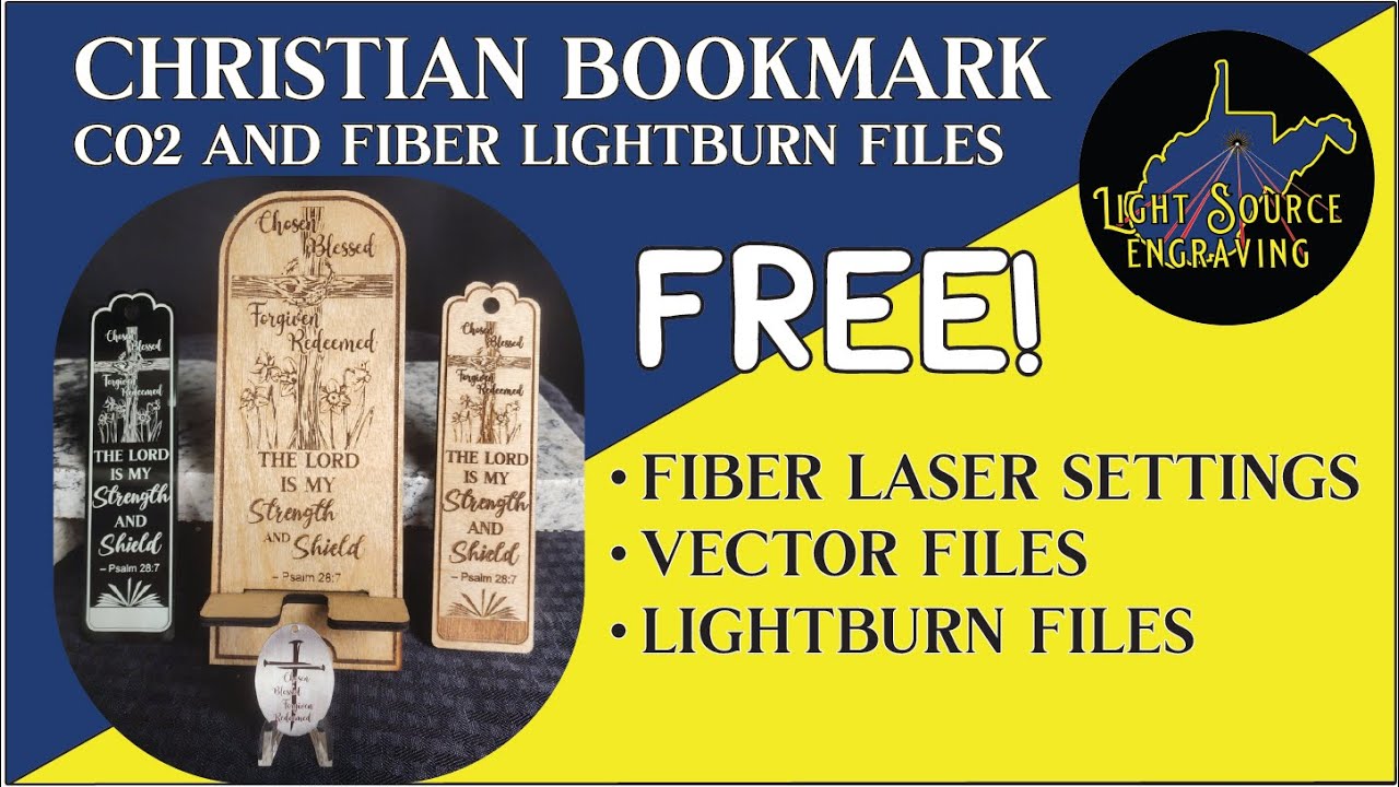 FREE Laser Engraving Files - Christian Cross Bookmark - Any Laser - Easter Gift Idea
