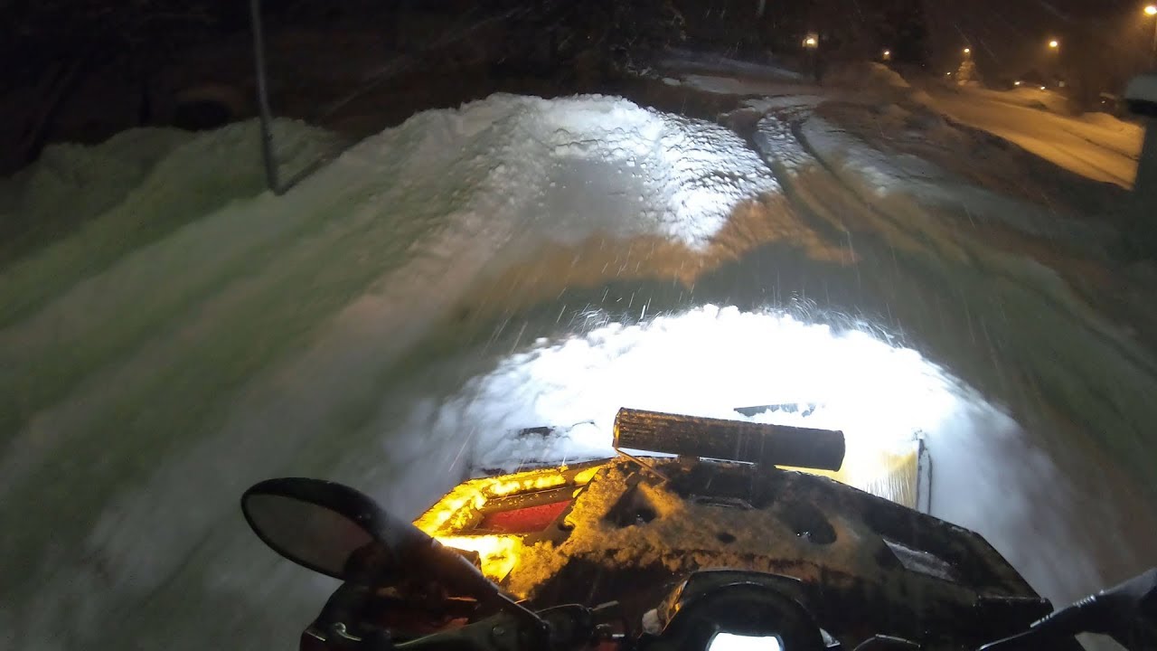 ATV Arctic Cat Alterra 700 snow plowing (POV)