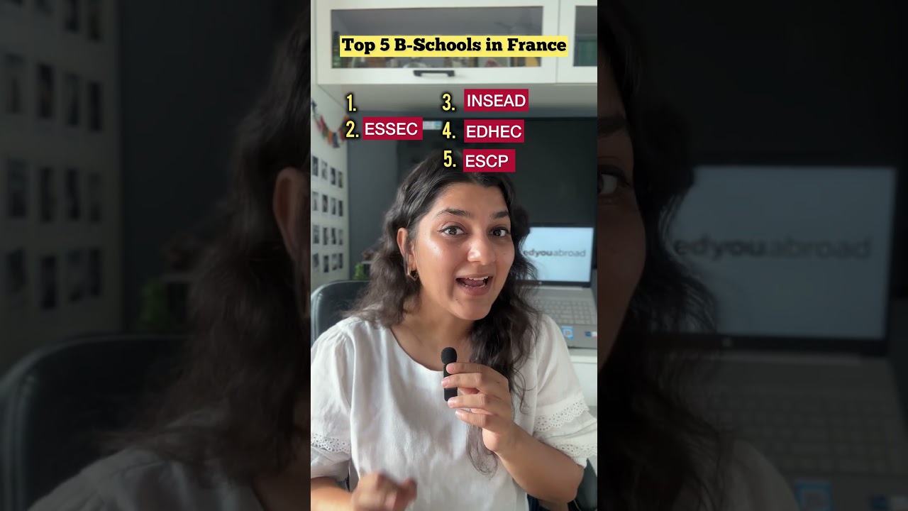 Top 5 Best B-Schools in France for 2025🌏 #mastersineurope #studyabroad #mim #mba #studyinfrance