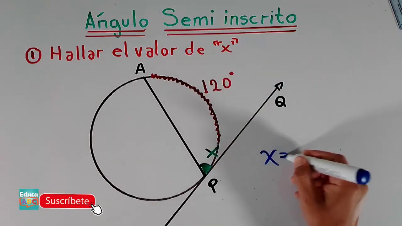 Ángulo semi inscrito-propiedades-