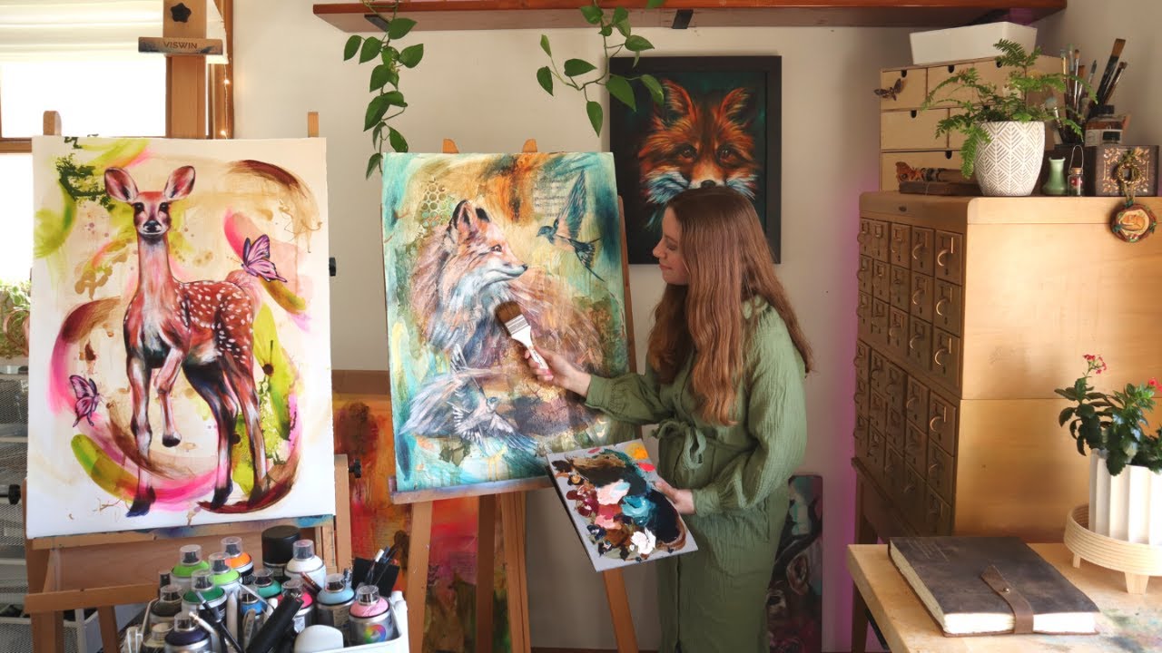ART STUDIO TOUR 2023 ✨ my at home artist studio |  Art Studio Vlog 107