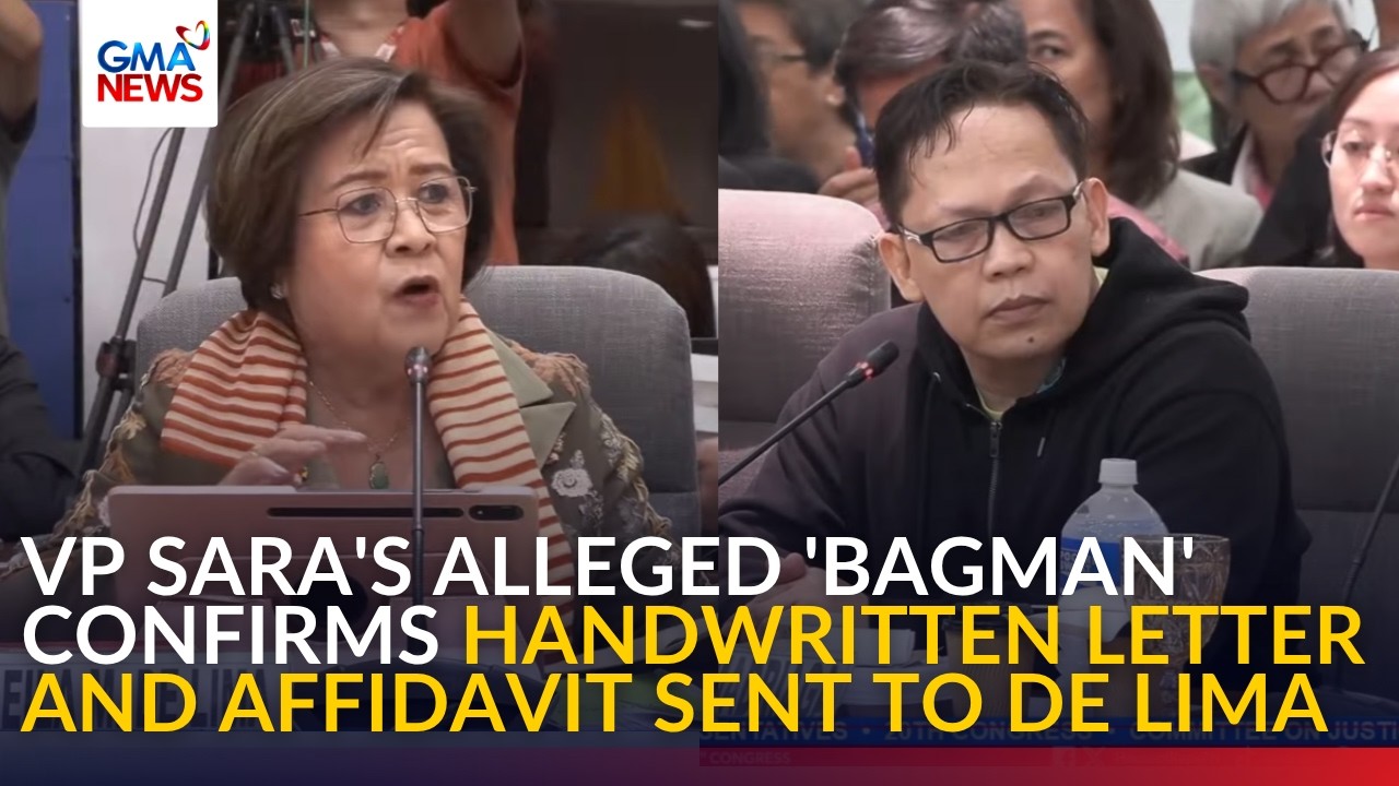 VP Sara's alleged 'bagman' confirms handwritten letter and affidavit sent to De Lima | GMA News