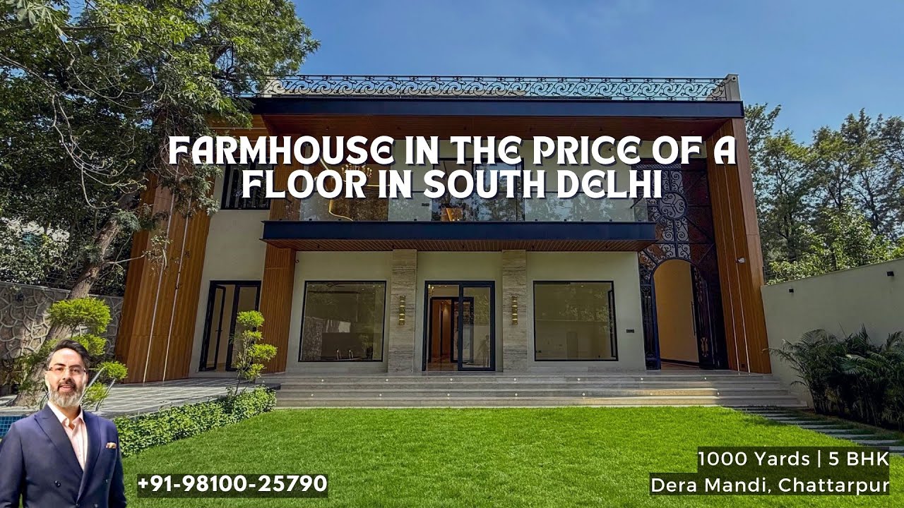 BEST FARMHOUSE OF SOUTH DELHI IN THE PRICE OF FLOOR | 1000 YARDS FARM WITH POOL | 5 BHK VILLA