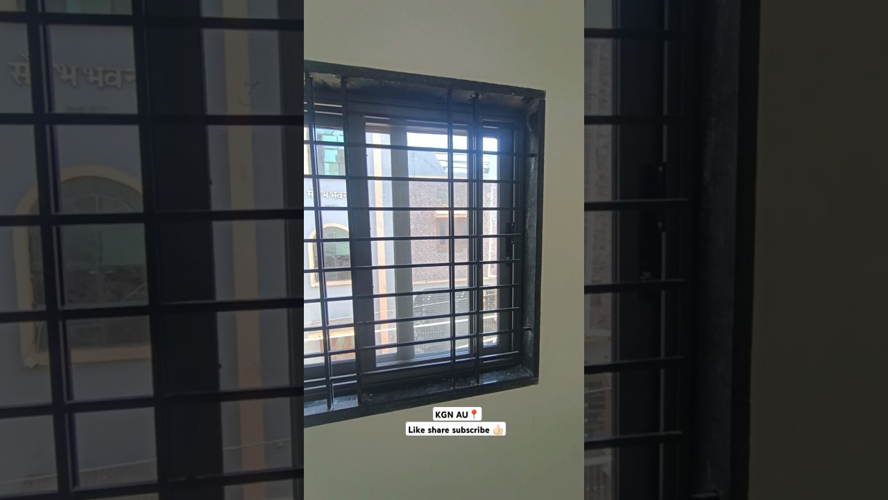 Jindal Domal aluminium window grey coating 3 track sliding window #domal #aluminiumwindow #greycolor