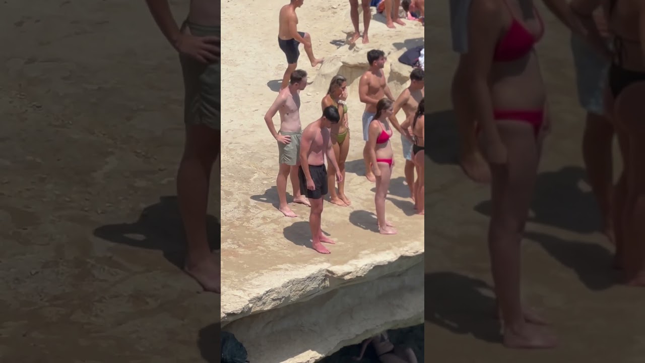 Cliff jumping, St Peter&rsquo;s Pool, Marsaxlokk, Malta
