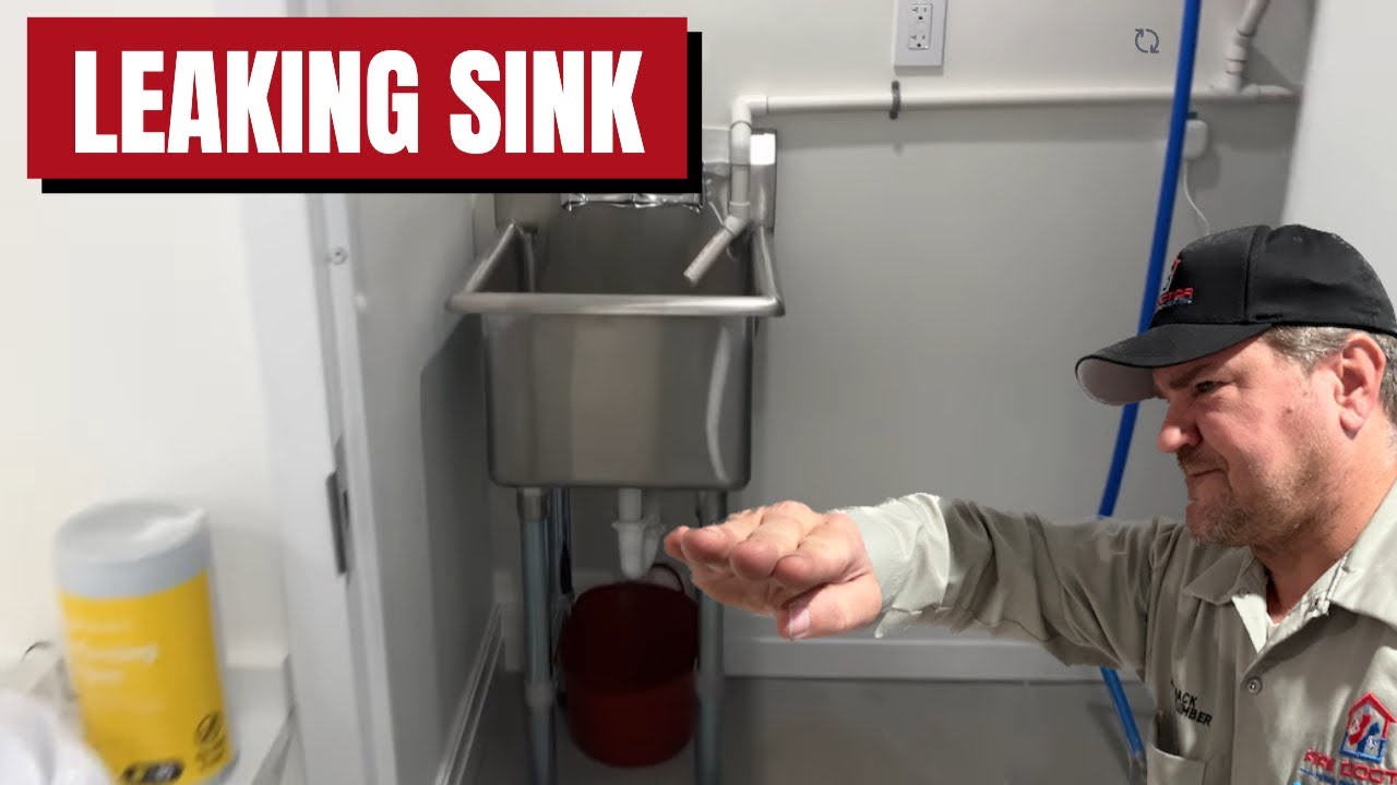 Plumber Fixes Utility Sink Leak - Basket Strainer, Tailpiece & Trap Replacement