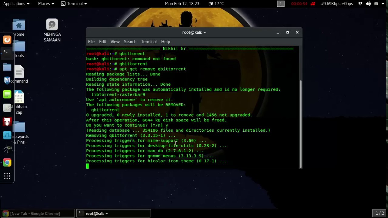 Remove qbittorrent - KALI LINUX