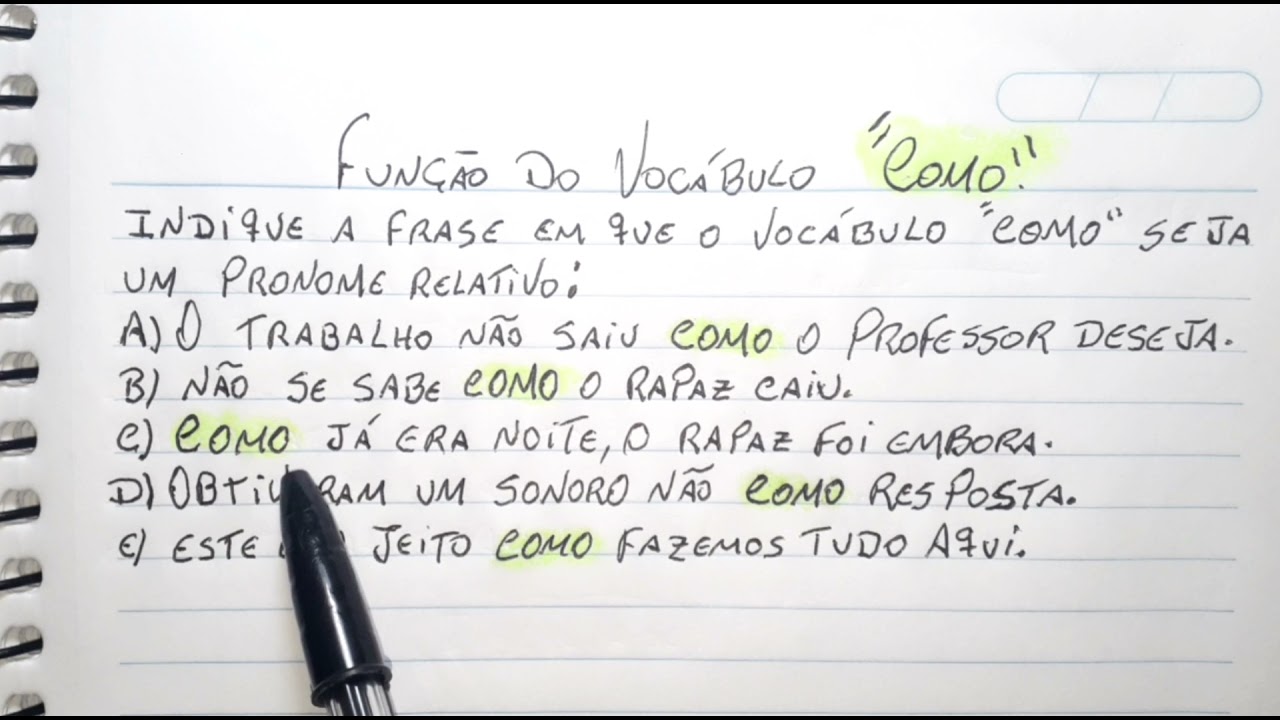 Língua Portuguesa: Funções do vocábulo 