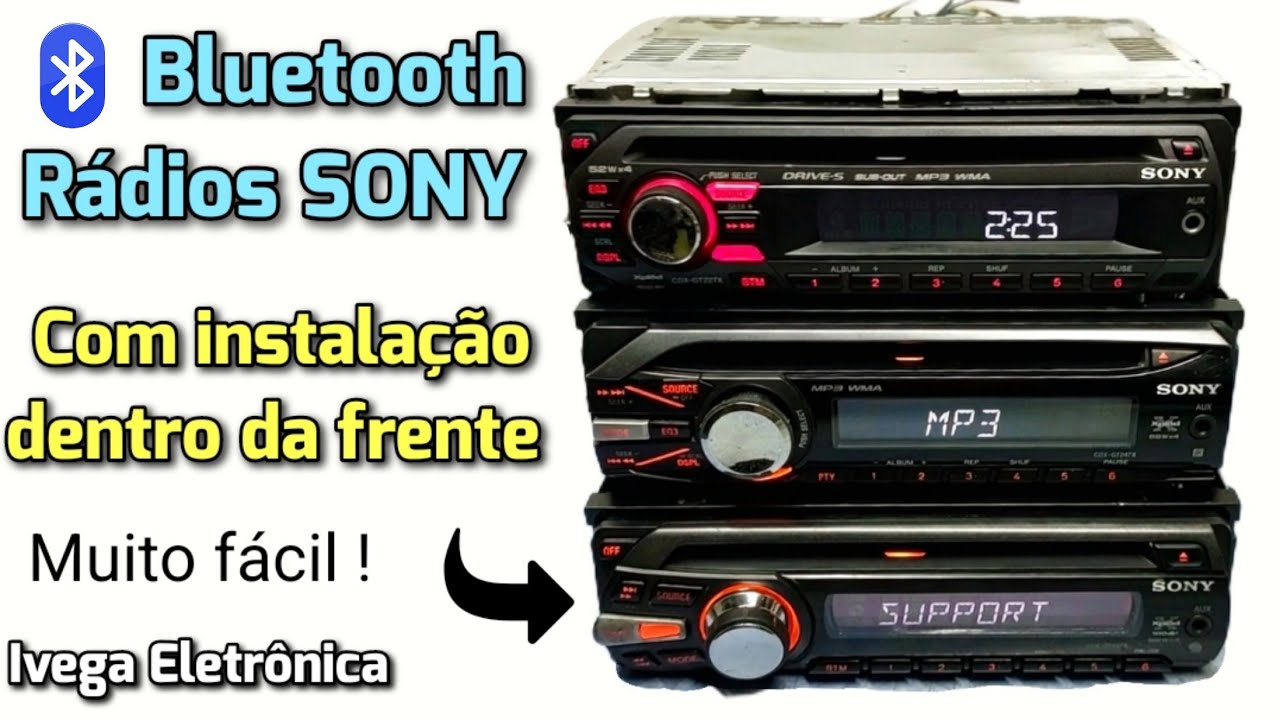Bluetooth em rádios Sony,  instalação dentro da frente, muito fácil!