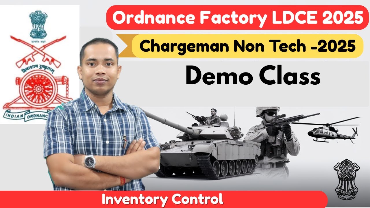 Ordnance Factories Chargeman LDCE 2025 | DEMO Class On Inventory Control.
