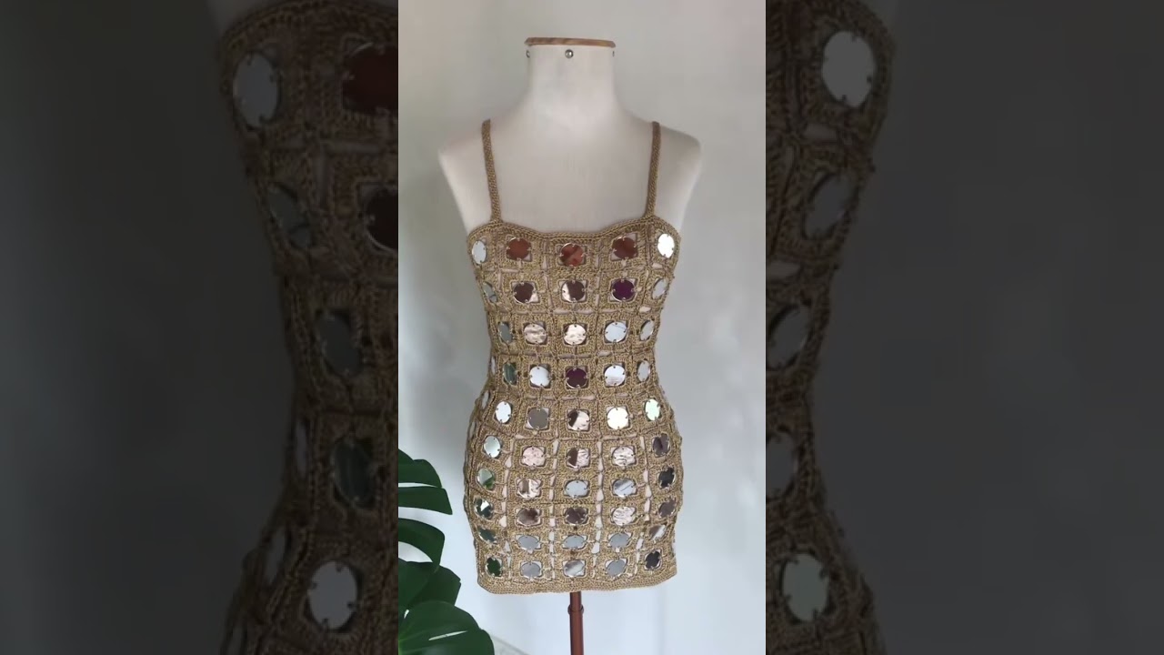 Vestido lantejoulas crochê (passo a passo )