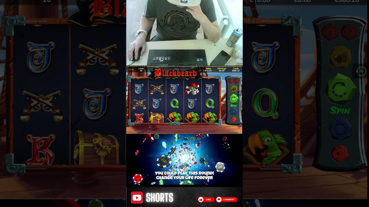 🎰 Online slot machine Blackbeard is so much fun! #playforfree #freecredits