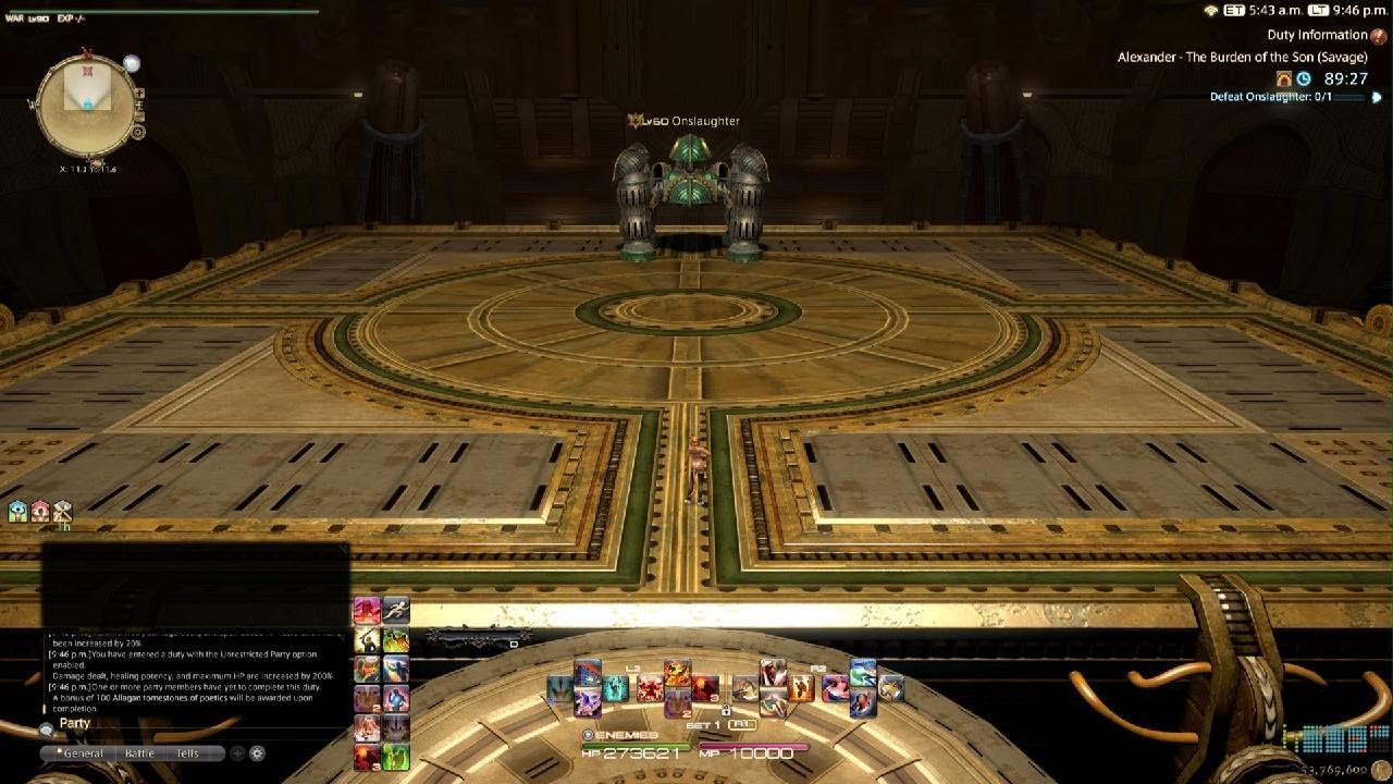 Final Fantasy XIV:  Burden of the Son Savage (A8S) WAR Solo! iLv586