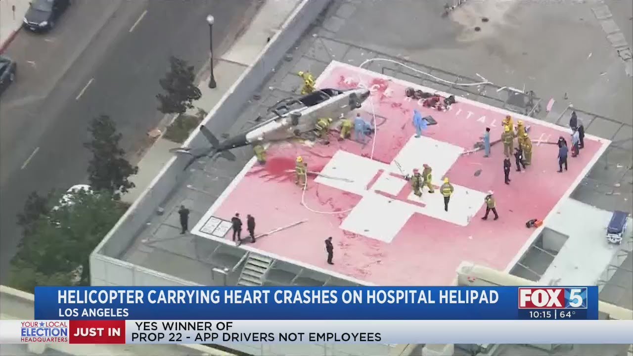 Helicopter Transporting Donor Heart Crashes On Helipad At SoCal Hospital