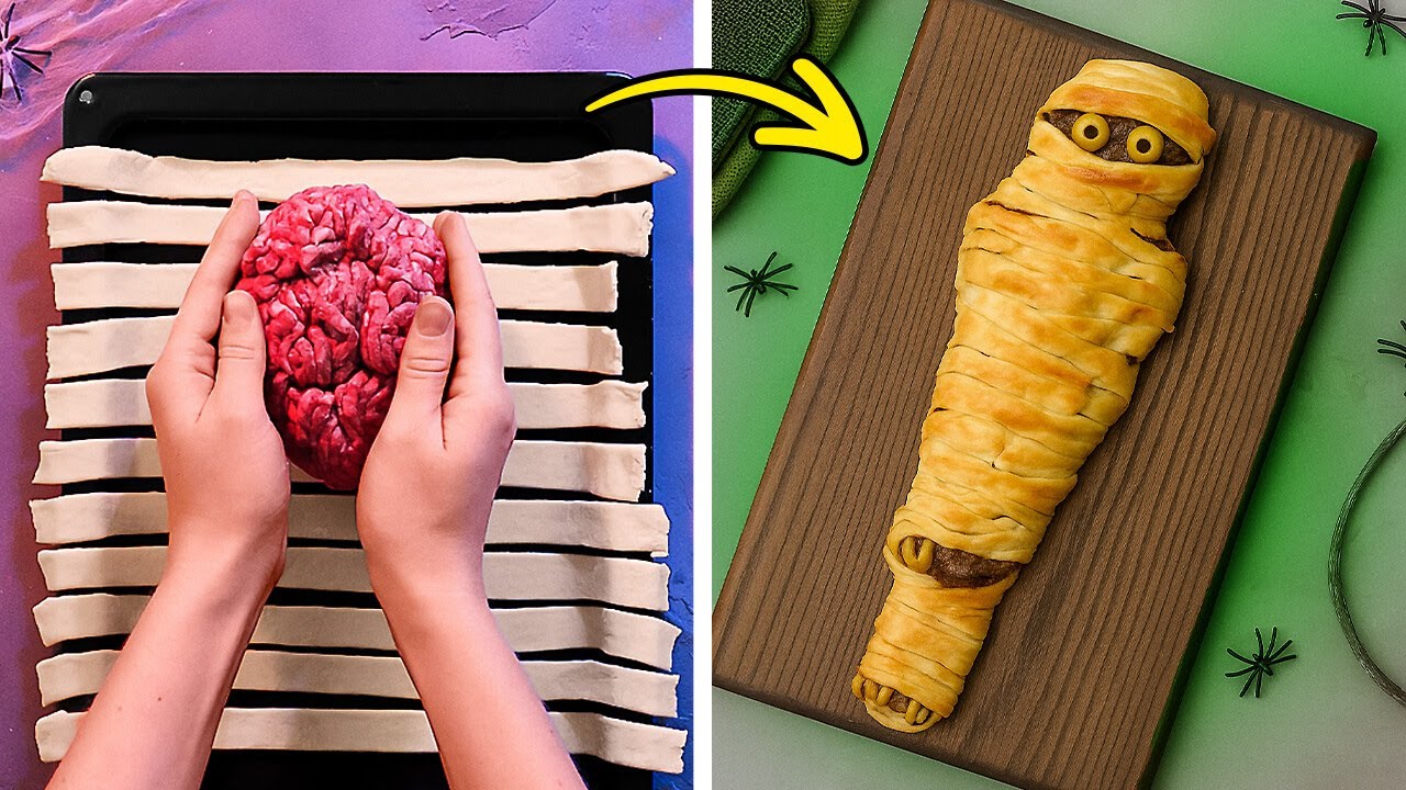 🍕RECEITAS DE COMIDA PARA O HALLOWEEN 🎃💀 Ideias DIY simples para uma festa divertida