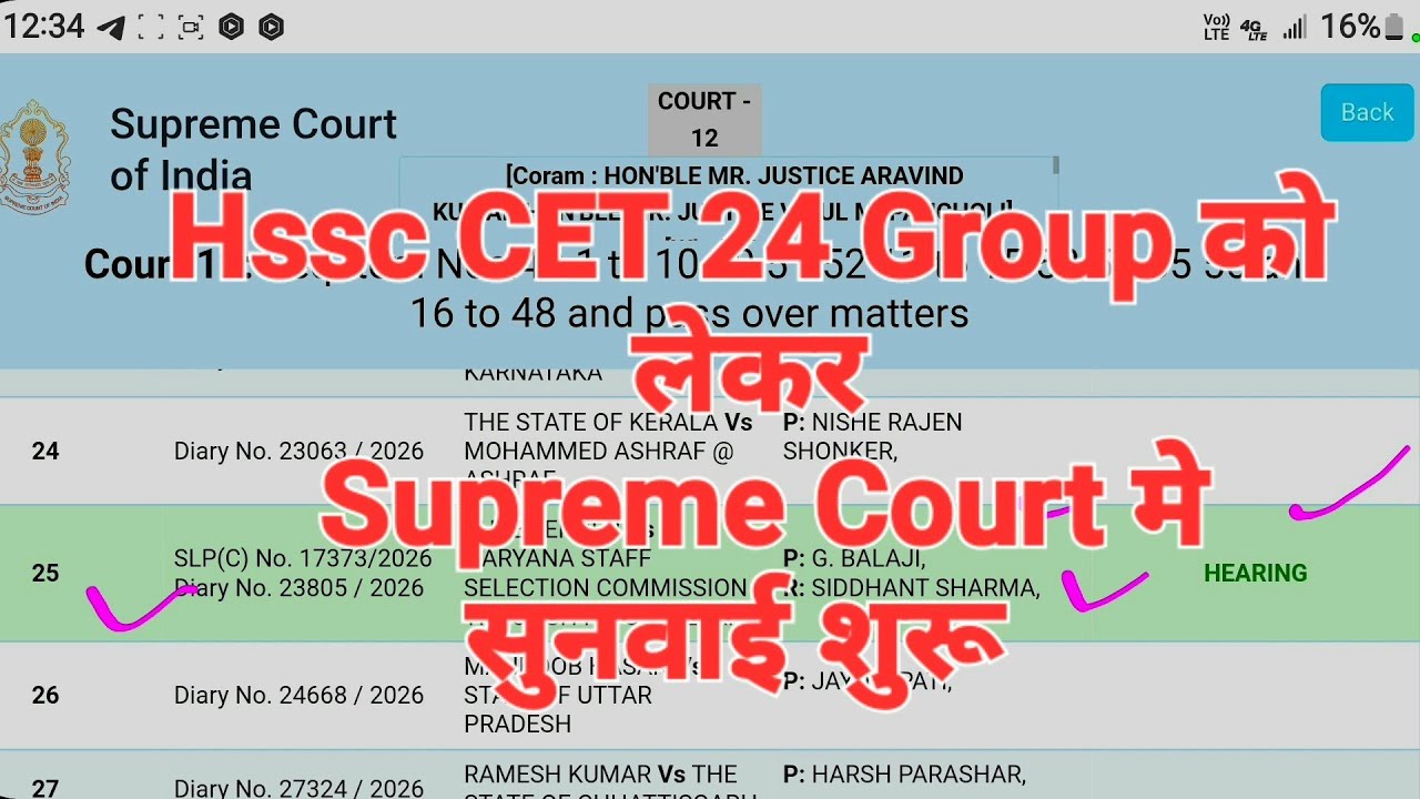 Hssc CET 24 Group Supreme Court मे सुनवाई शुरू | 20 group update hssc