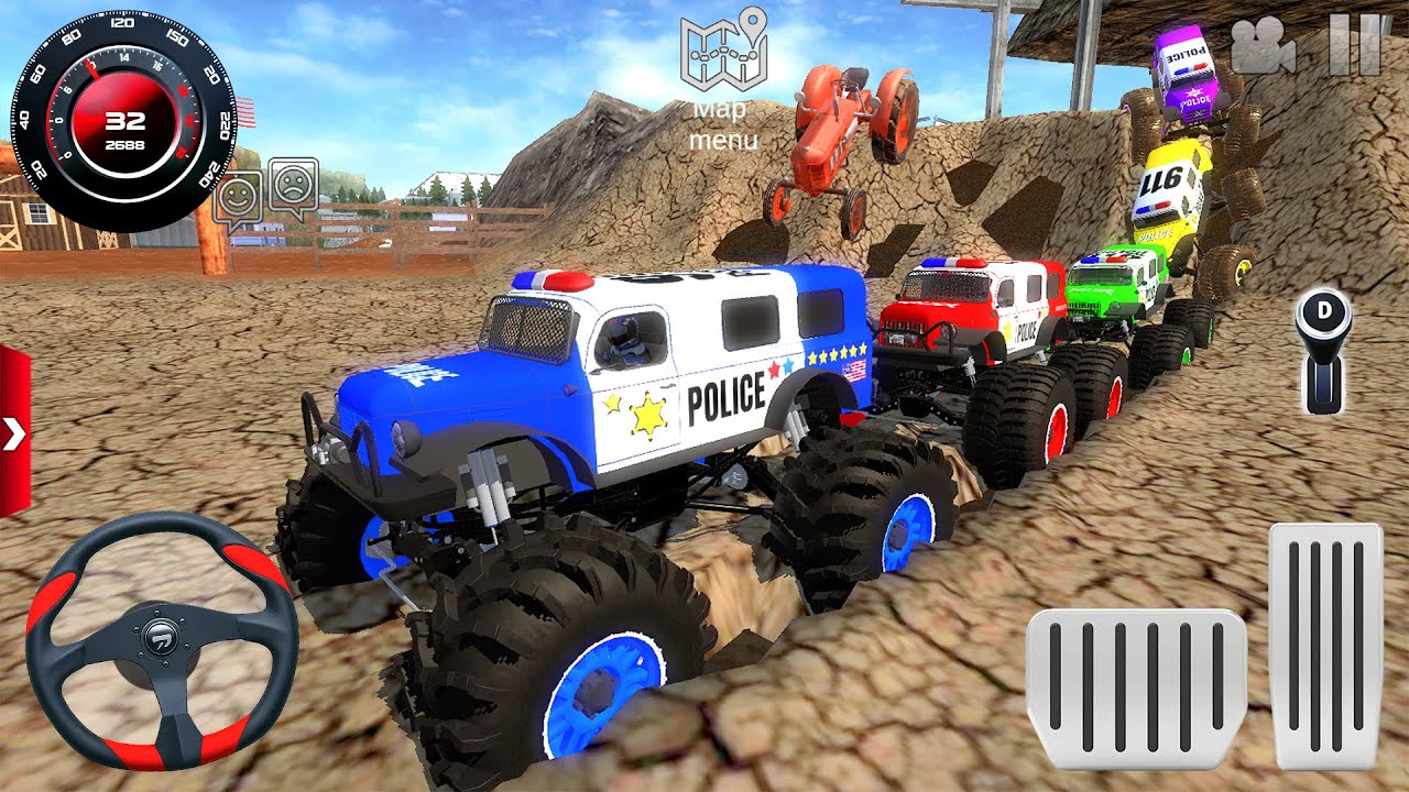 Juegos De Carros - Off-Road Impossible US Police Monster Truck Driving #1 - Android GamePlay [FHD]
