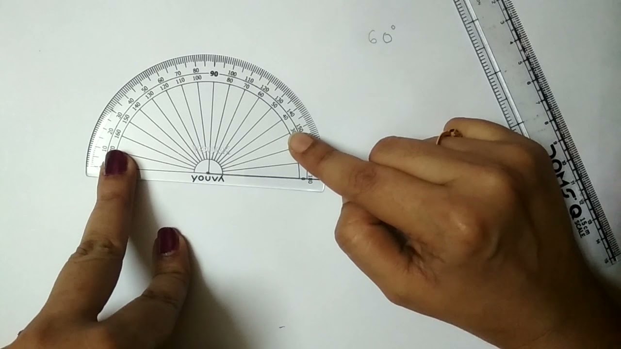 how to draw angle with help of protactor/ চাঁদার সাহায্যে কোন অঙ্কন করা