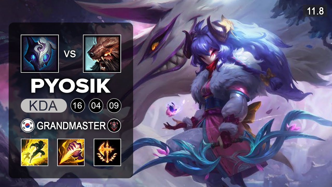 Pyosik Kindred Jungle vs Udyr - KR Grandmaster Patch 11.8