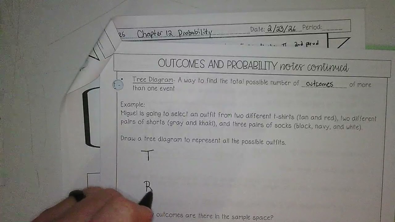 2/24/26 Algebra II Chapter 12.3 Outcomes and Probability Notes