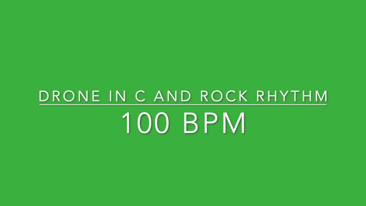 Drone in C and Rock Rhythm 100 BPM