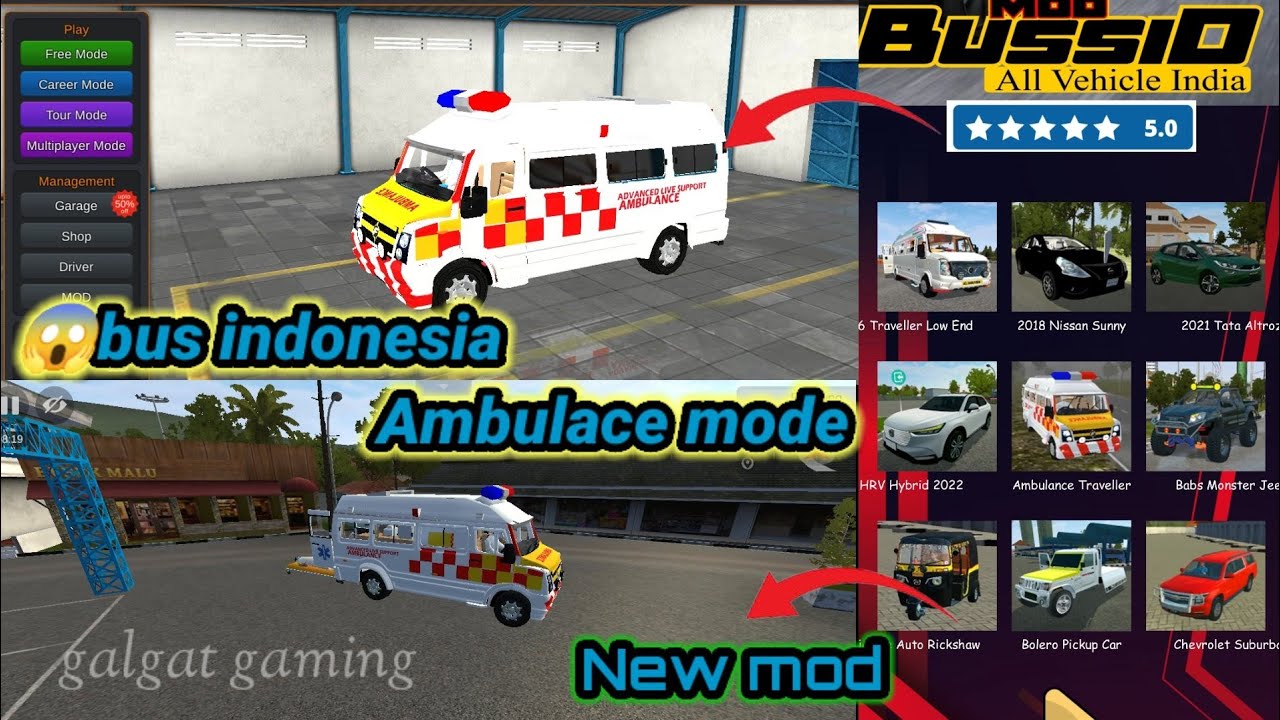 😱Ambulance🚑mode India in bus simulator indonesia game Mein truck Mod Kaise add hoga ad truck mod#bus
