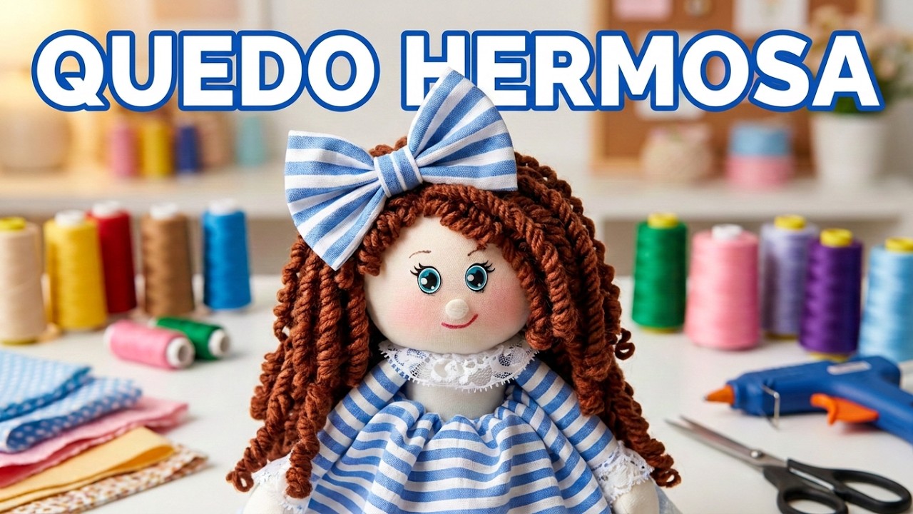 Realiza HERMOSA MUÑEQUITA rizos cafés🌼🌻🌺/DIY