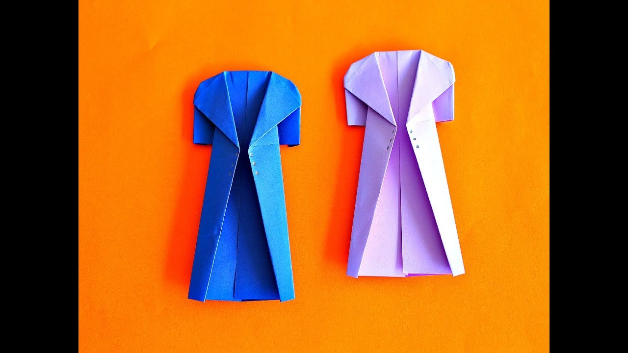 Оригами для начинающих  Пальто из бумаги. Abrigo de papel. Origami fácil. Origami Coat easy